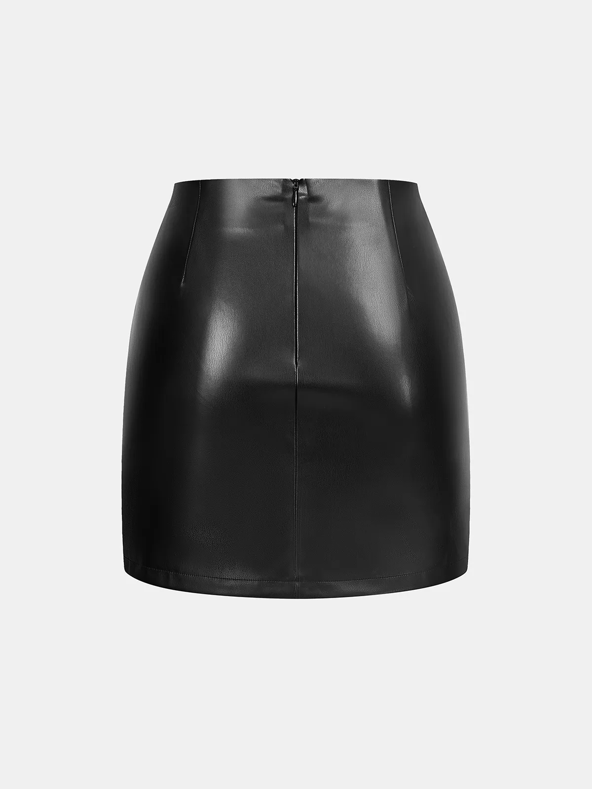Asymmetrical Stud Faux Leather Mini Skirt sold by COMMENSE product image thumbnail 3