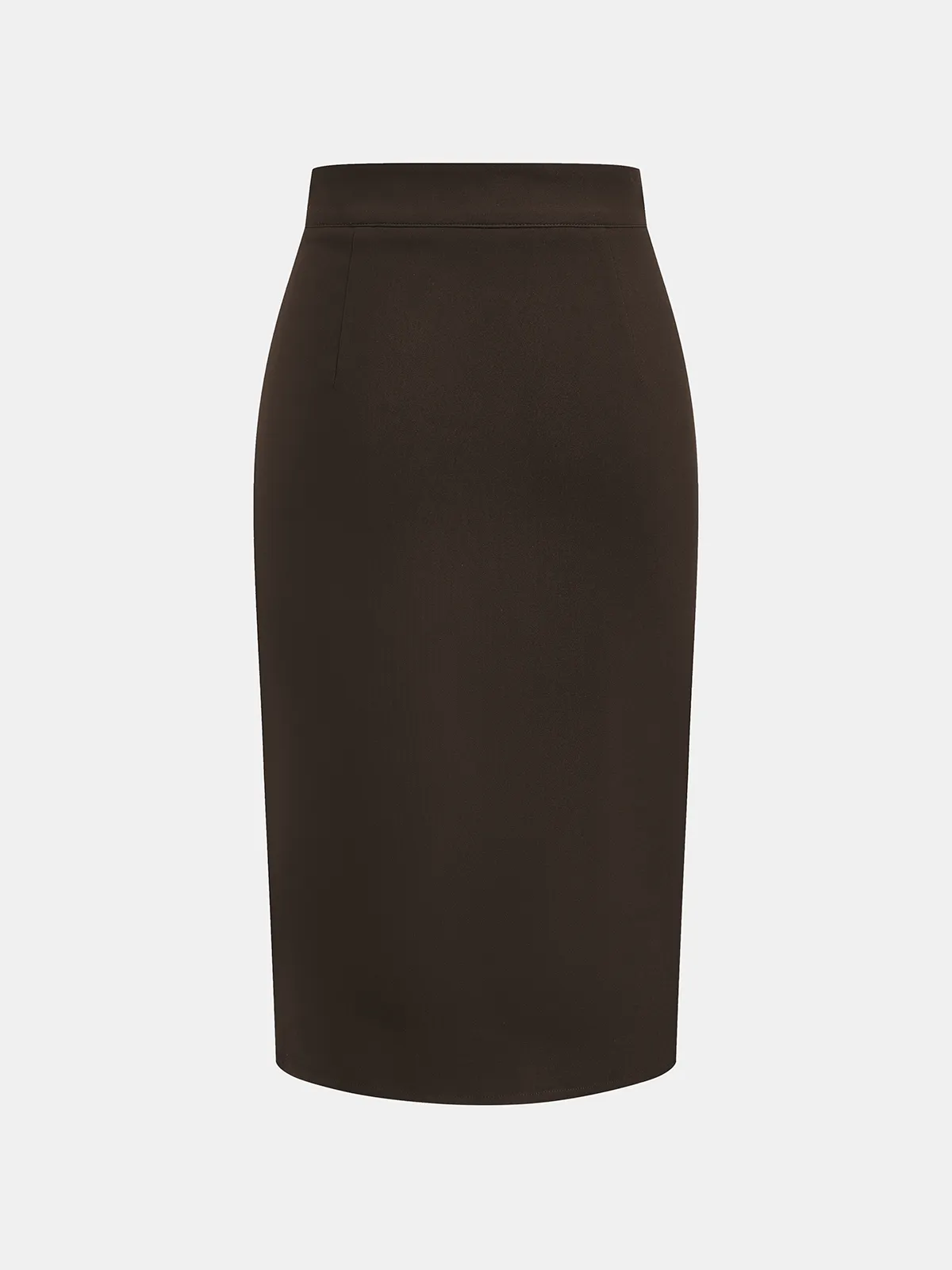 Metal Detail Asymmetric Slit Midi Skirt sold by COMMENSE product image thumbnail 2