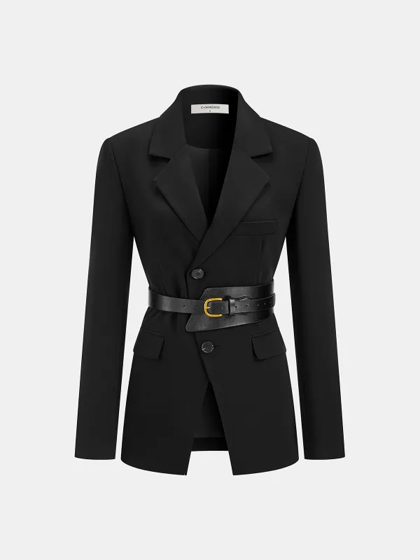 Belted Lapel Blazer sold by COMMENSE