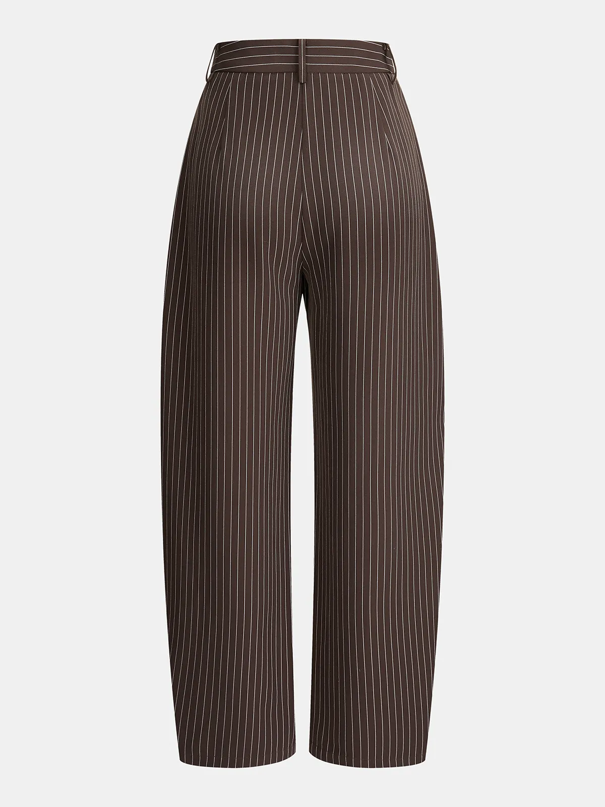 Pinstripe Asymmetric Curved-Leg Pants sold by COMMENSE product image thumbnail 2