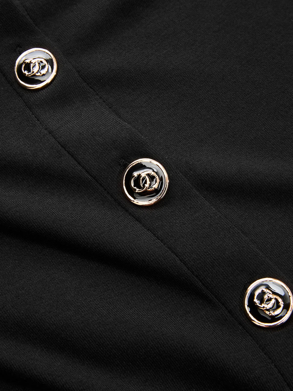 Faux Leather Panel Button-Front Knit Top sold by COMMENSE product image thumbnail 4