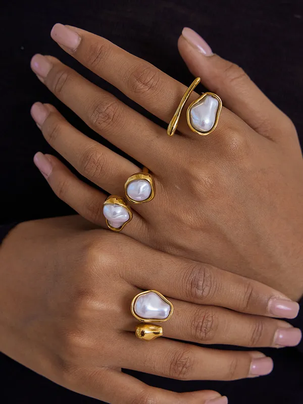 Baroque Pearl Statement Ring sold by COMMENSE