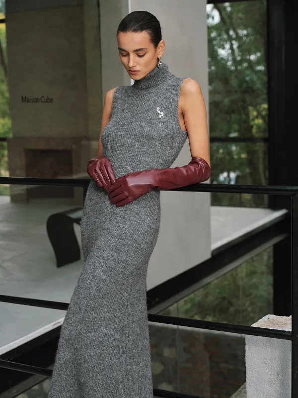 Wool Blend Sleeveless Turtleneck Sweater Dress sold by COMMENSE