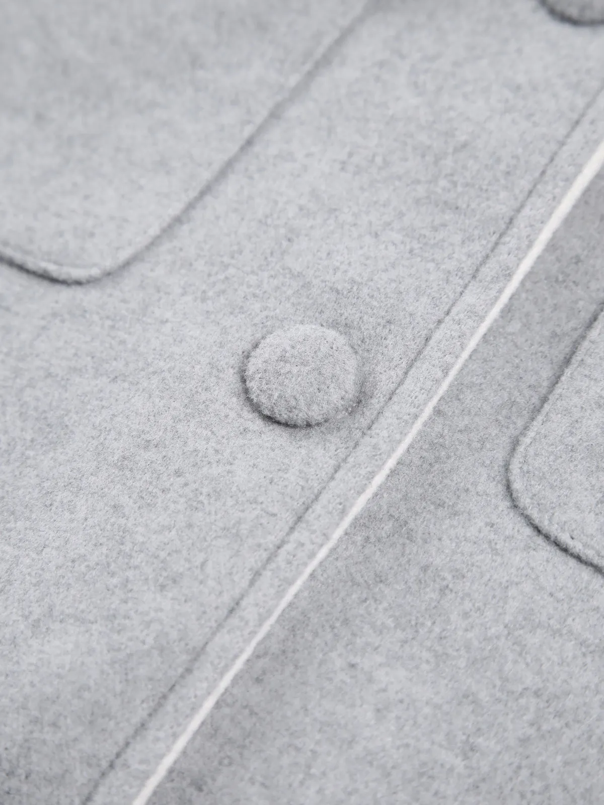 Tweed Contrast Trim Pocket Button-down Coat sold by COMMENSE product image thumbnail 4