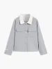 Tweed Contrast Trim Pocket Button-down Coat sold by COMMENSE