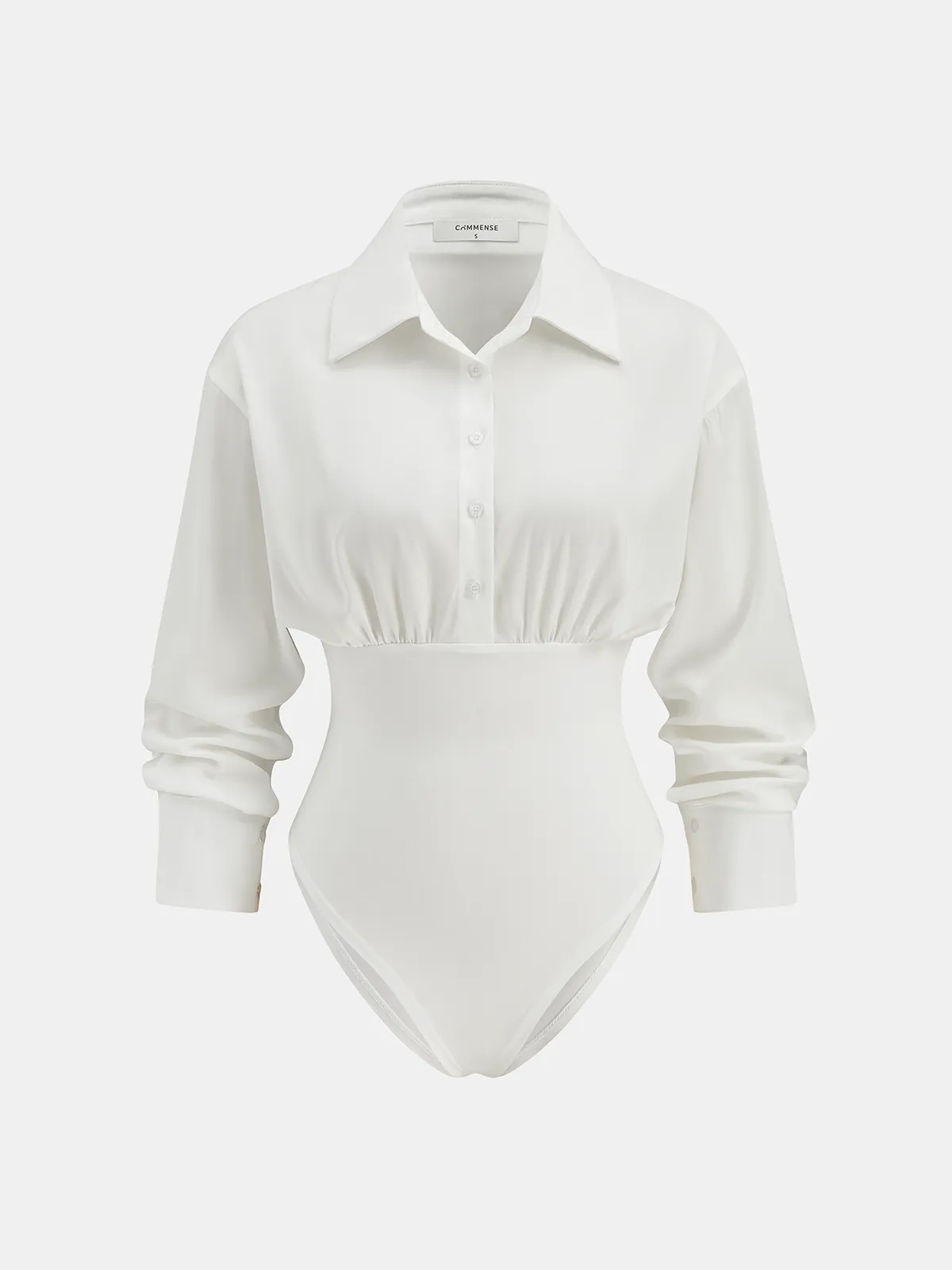 Cinched Waist Shirt Bodysuit sold by COMMENSE