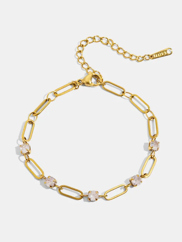 Zircon Accent Link Bracelet made by COMMENSE