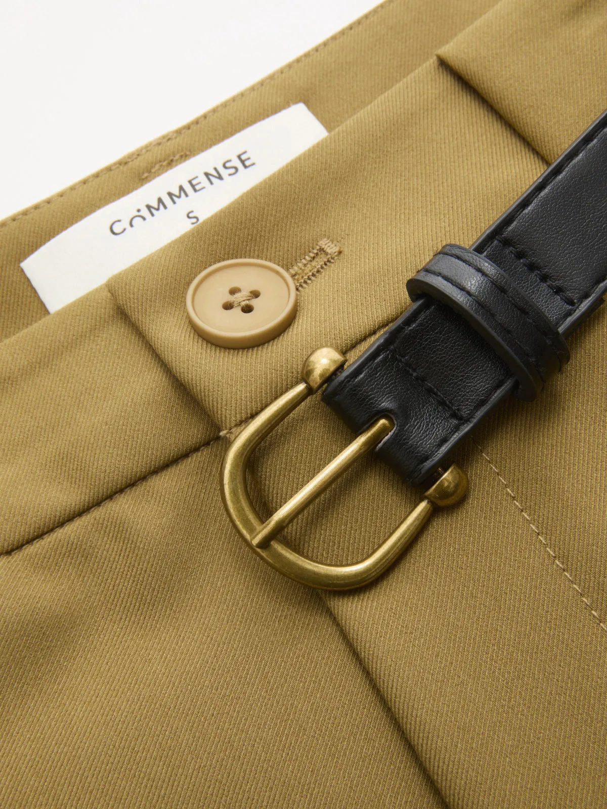 Belted Pleated Mid-Waist Wide-Leg Pants sold by COMMENSE product image thumbnail 3