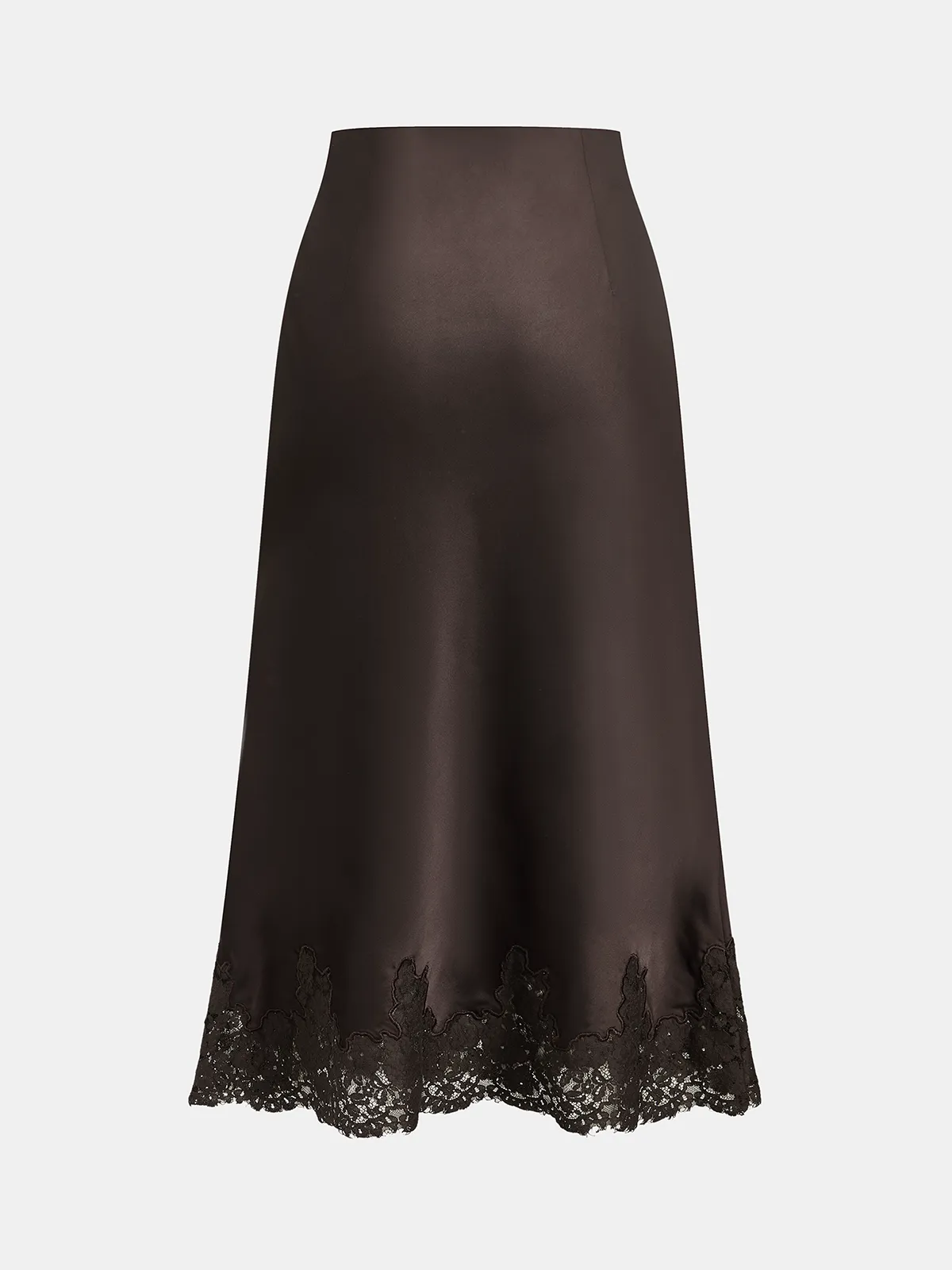 Satin Cinched-Waist Top & Lace-Trim Skirt Set sold by COMMENSE product image thumbnail 5