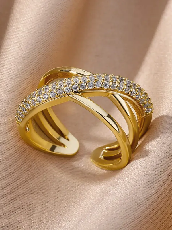 Intertwined Zircon Open Ring sold by COMMENSE