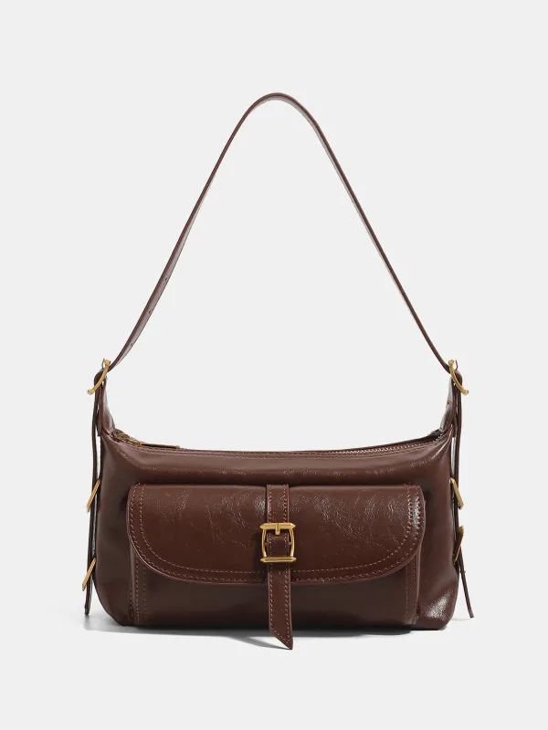 Vintage Buckle Detail Shoulder Bag made by COMMENSE