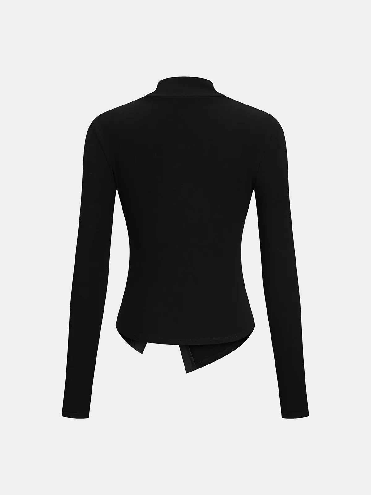 Asymmetric Faux Leather Panel Knit Top sold by COMMENSE product image thumbnail 4