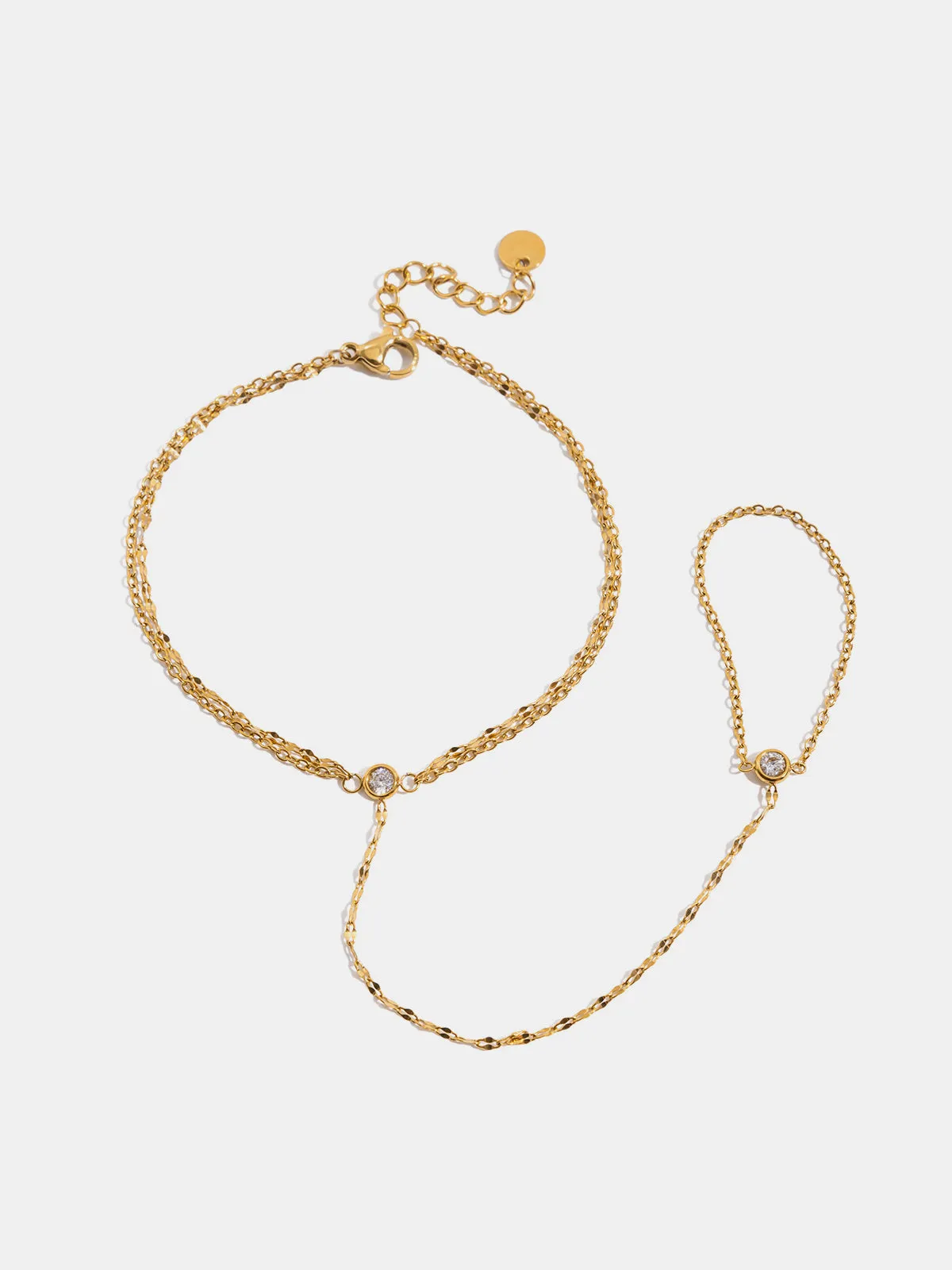 Crystal Detail Chain Finger Bracelet sold by COMMENSE product image thumbnail 2