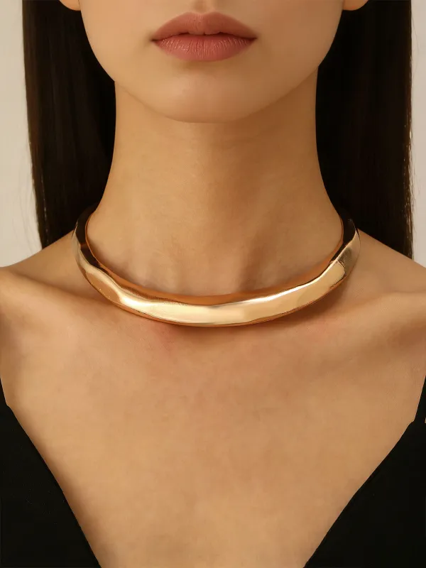 Crinkled Statement Choker Necklace sold by COMMENSE