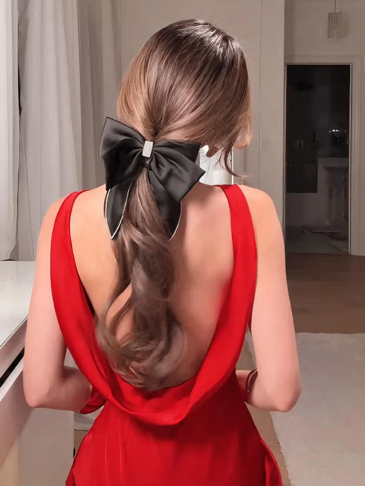 Rhinestone Trim Bow Hair Accessory sold by COMMENSE product image thumbnail 2