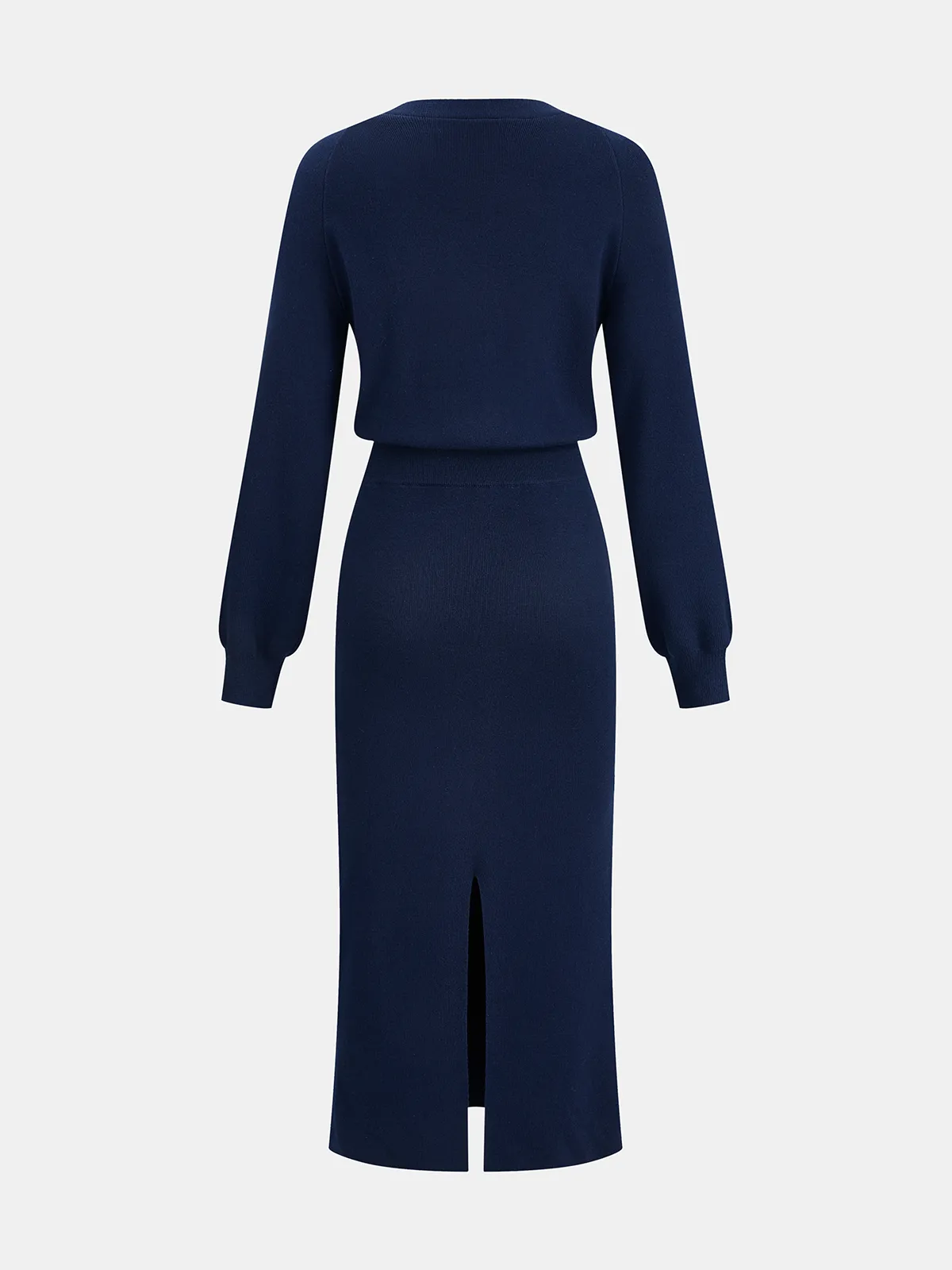 Wool-Blend V-Neck Knit Maxi Dress sold by COMMENSE product image thumbnail 2