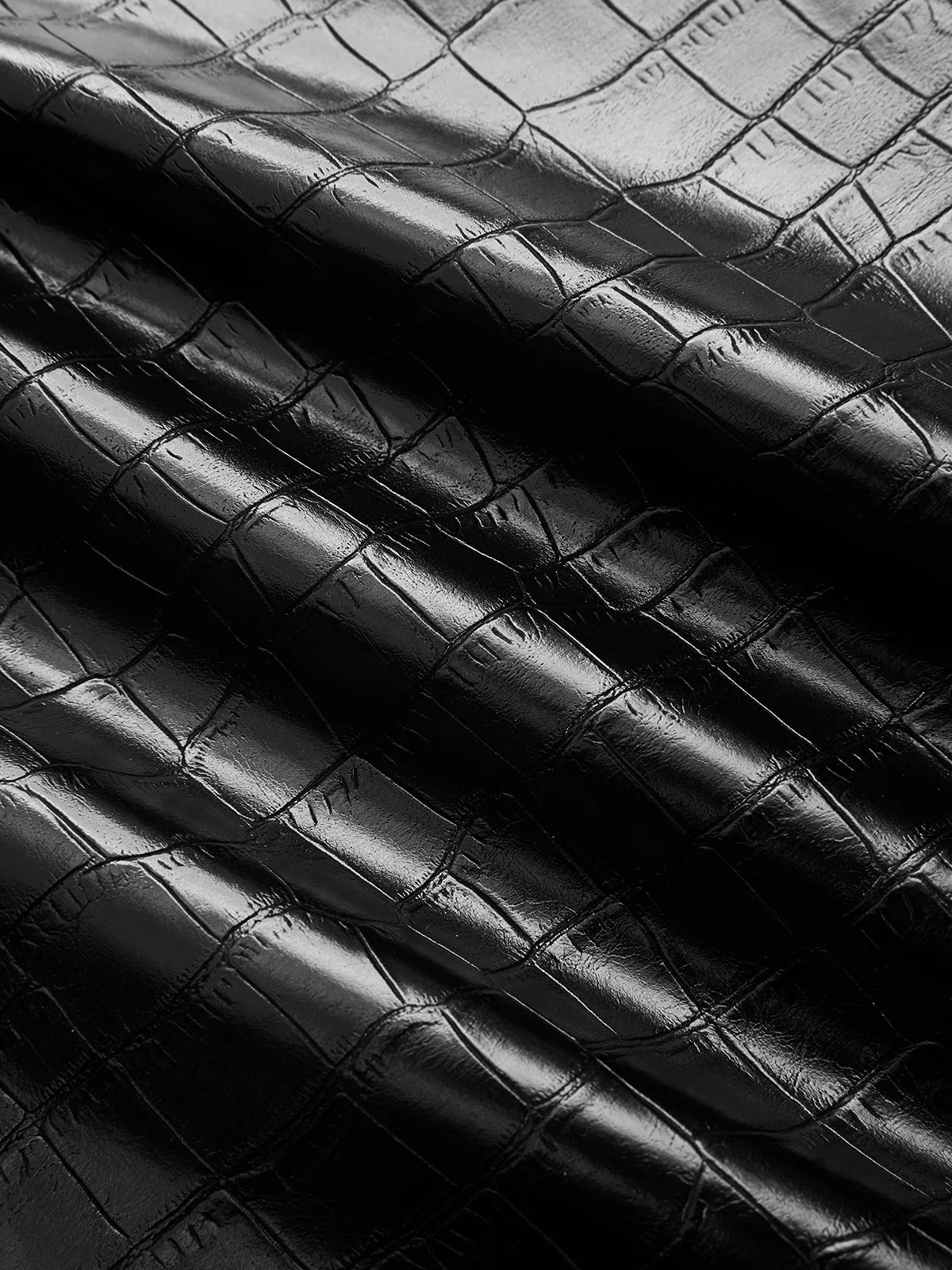 Crocodile Faux Leather Ruched Midi Skirt sold by COMMENSE product image thumbnail 3