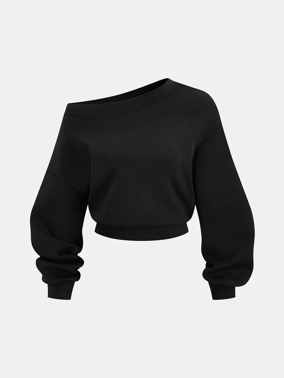 Off-Shoulder Sweatshirt & Drawstring Pants Set sold by COMMENSE product image thumbnail 2