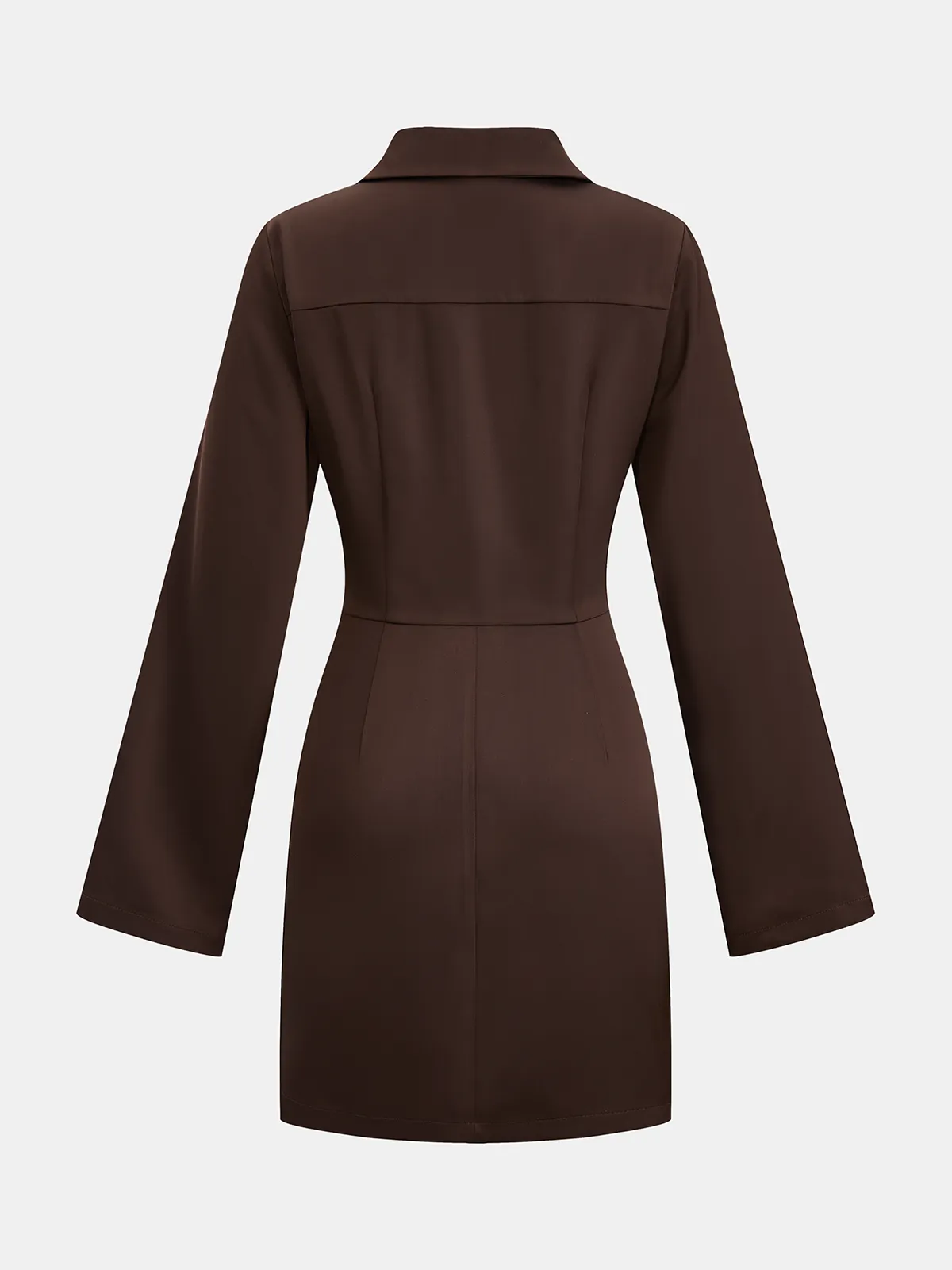 Satin Cowl-Neck Long Sleeve Mini Dress sold by COMMENSE product image thumbnail 2