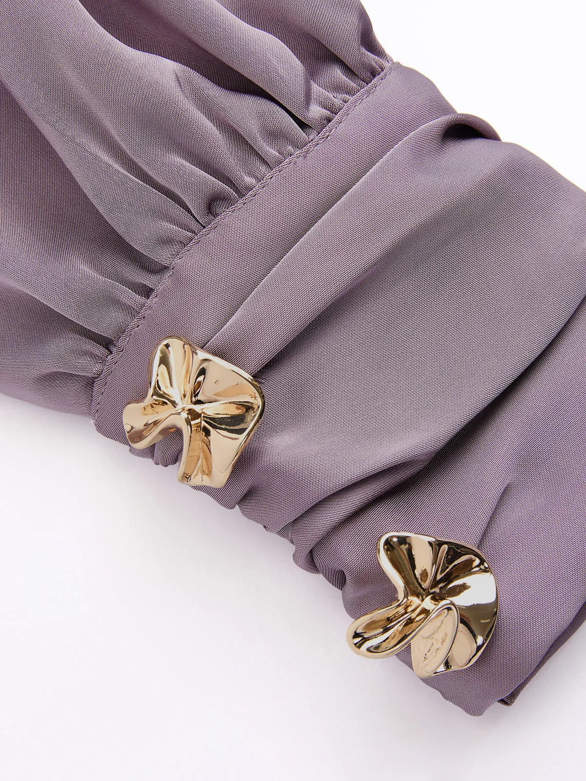 Satin Tie-Neck Puff Sleeve Blouse sold by COMMENSE product image thumbnail 4