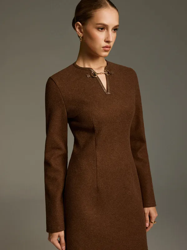 Horsebit Detail A-Line Mini Dress sold by COMMENSE