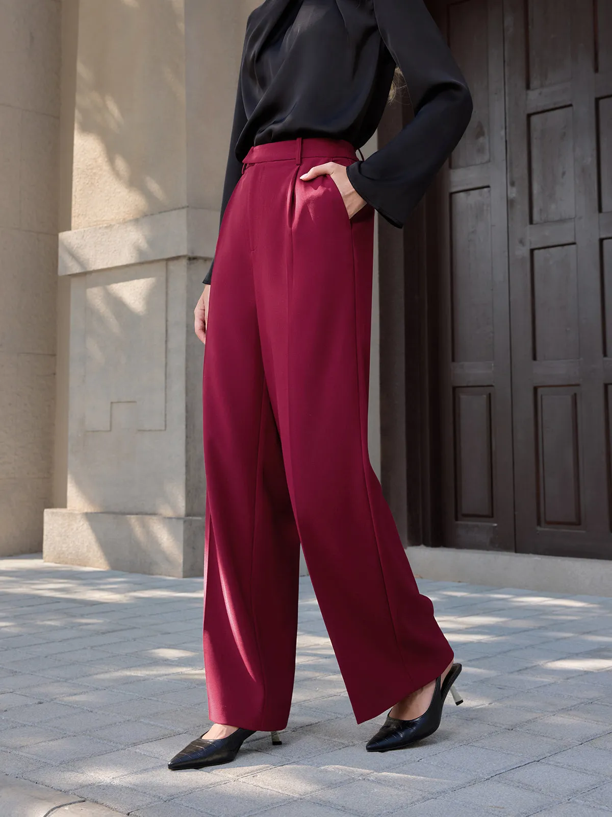 Casual Mid-Waist Straight-Leg Pants sold by COMMENSE product image thumbnail 3