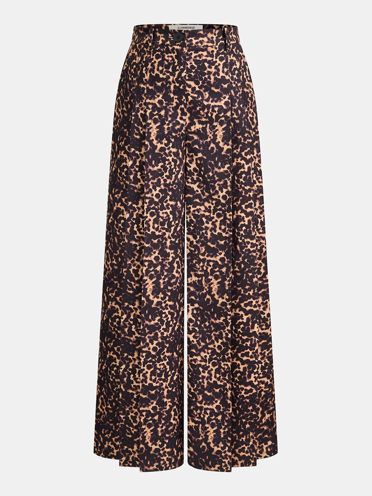 Leopard Print Pleated Wide-Leg Pants sold by COMMENSE