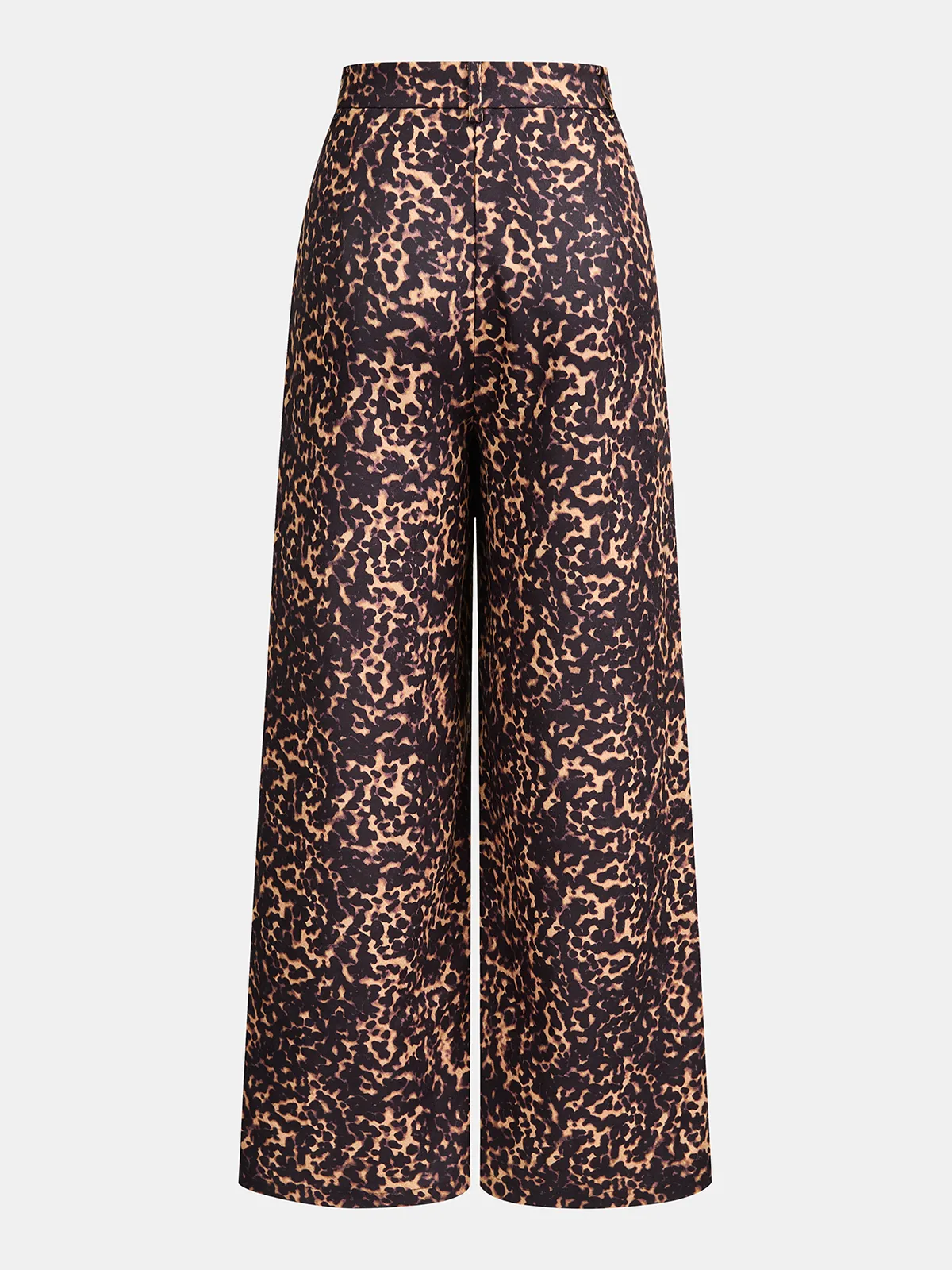 Leopard Print Pleated Wide-Leg Pants sold by COMMENSE product image thumbnail 2