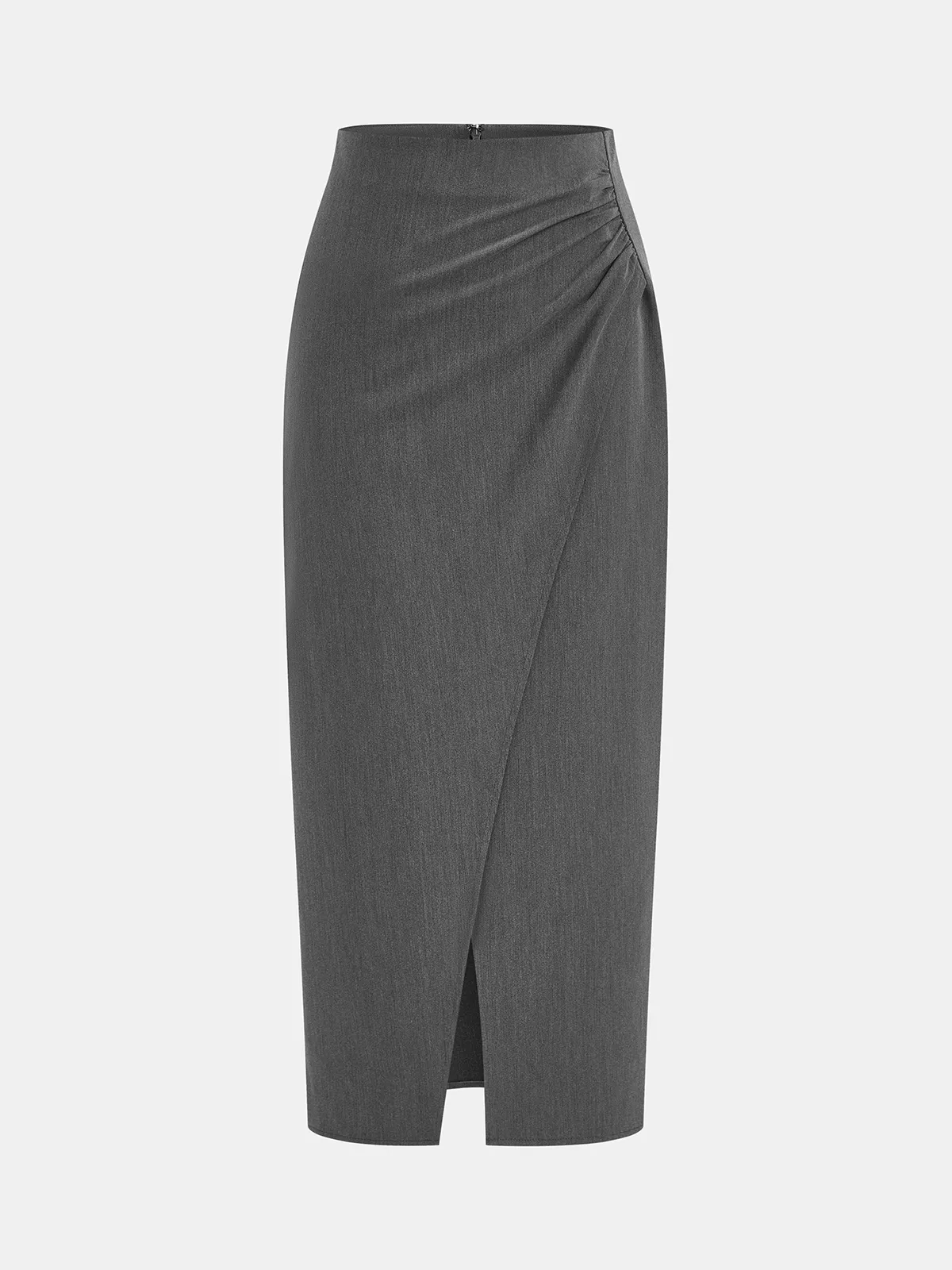 Asymmetric Ruched Midi Skirt sold by COMMENSE