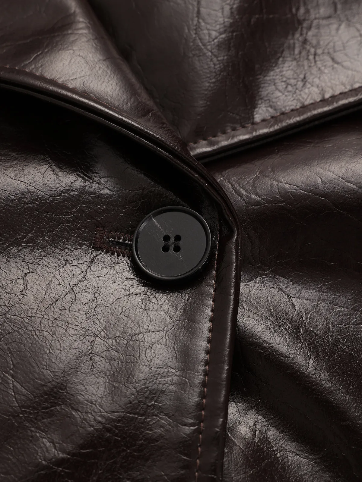 Belted Faux Leather Trench Coat sold by COMMENSE product image thumbnail 4