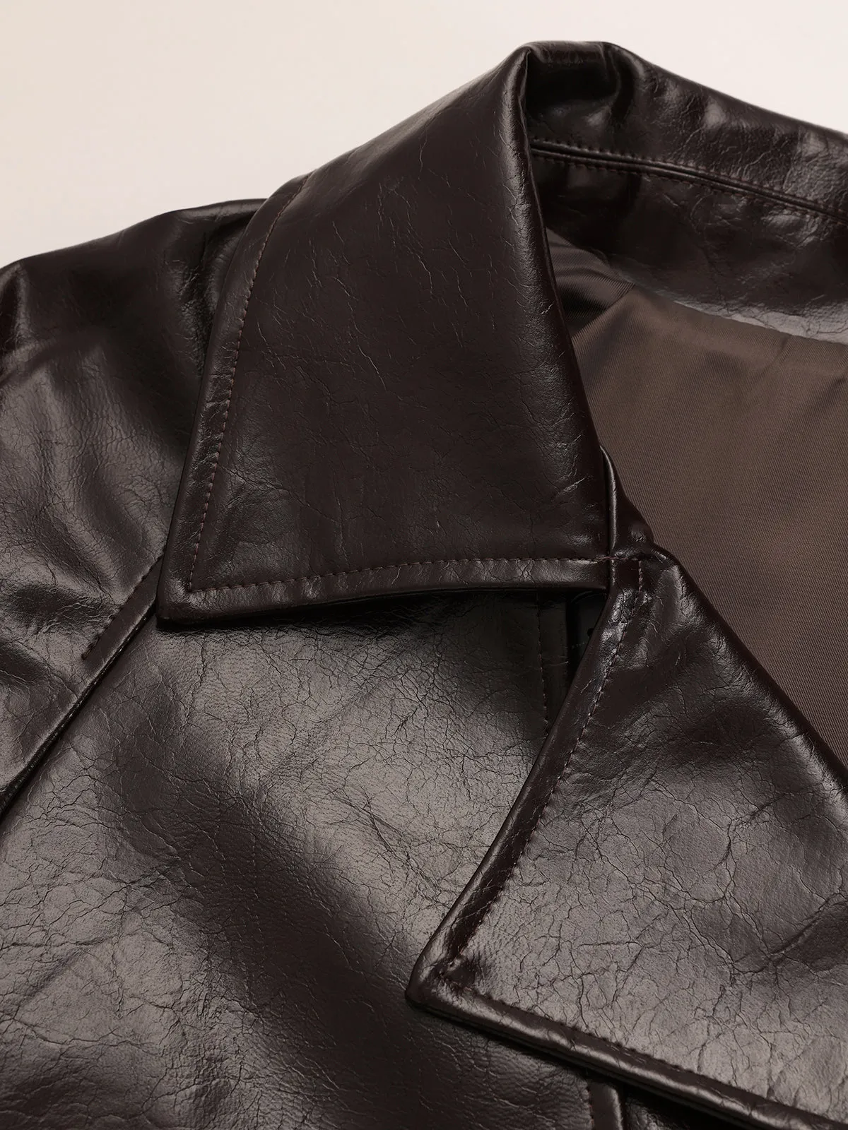 Belted Faux Leather Trench Coat sold by COMMENSE product image thumbnail 5