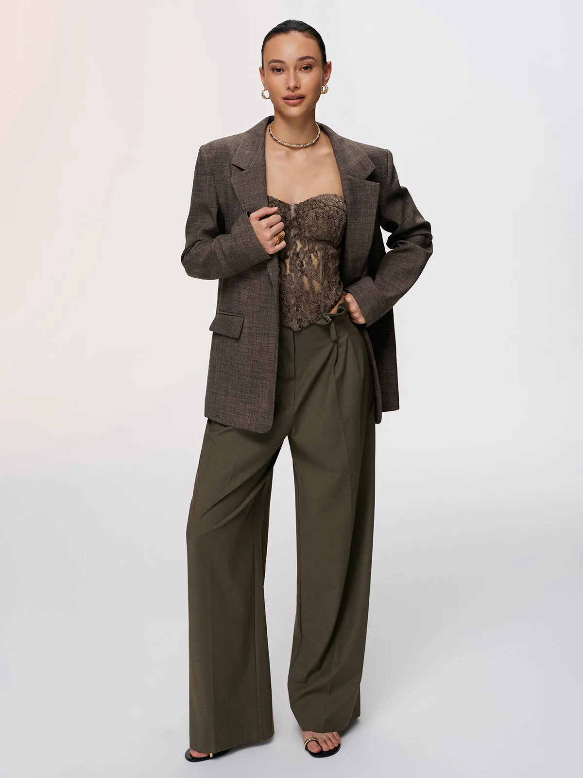 Lace Back Tie Detail Blazer sold by COMMENSE product image thumbnail 4