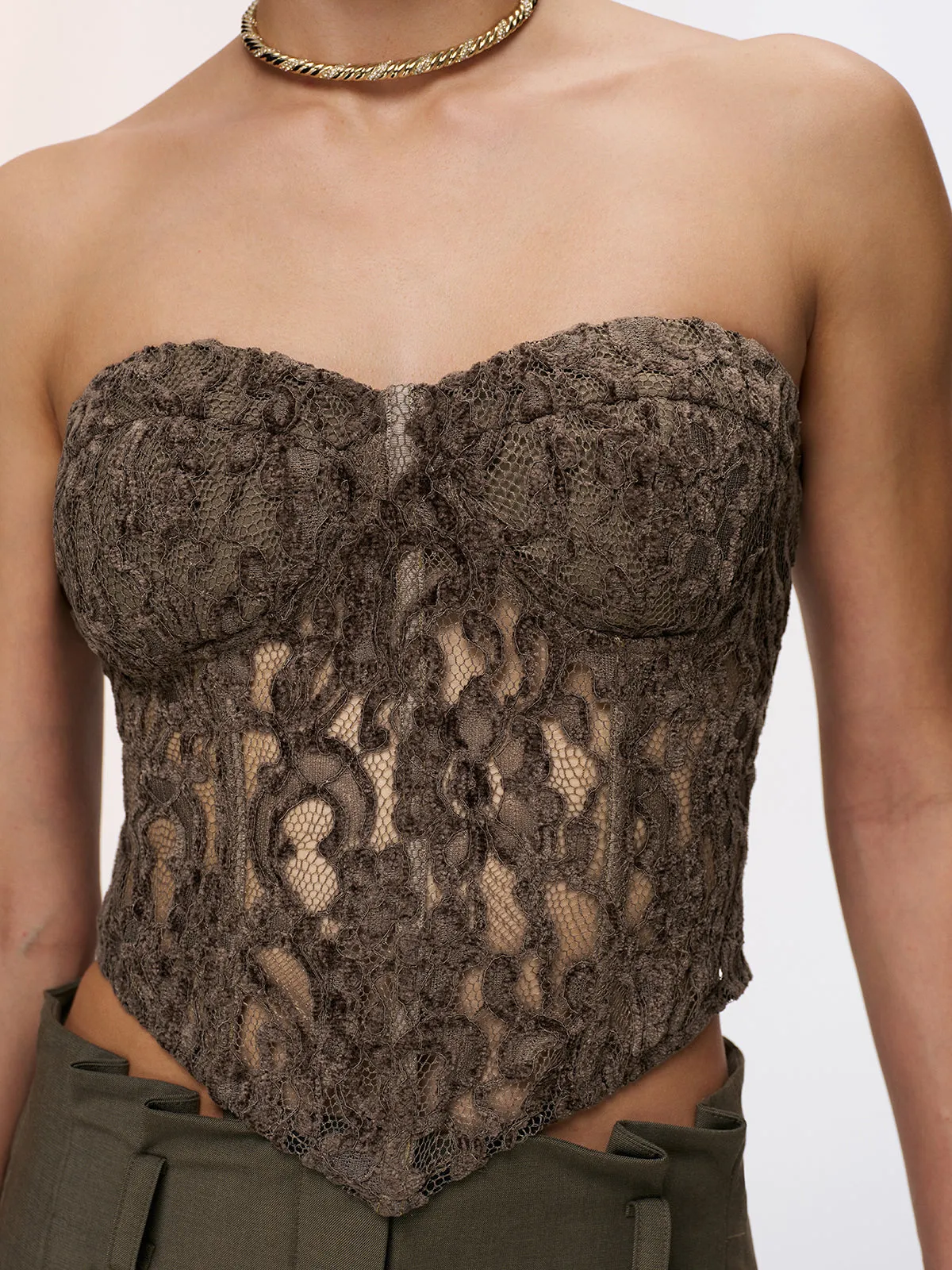 Lace Strapless Corset Top sold by COMMENSE product image thumbnail 2