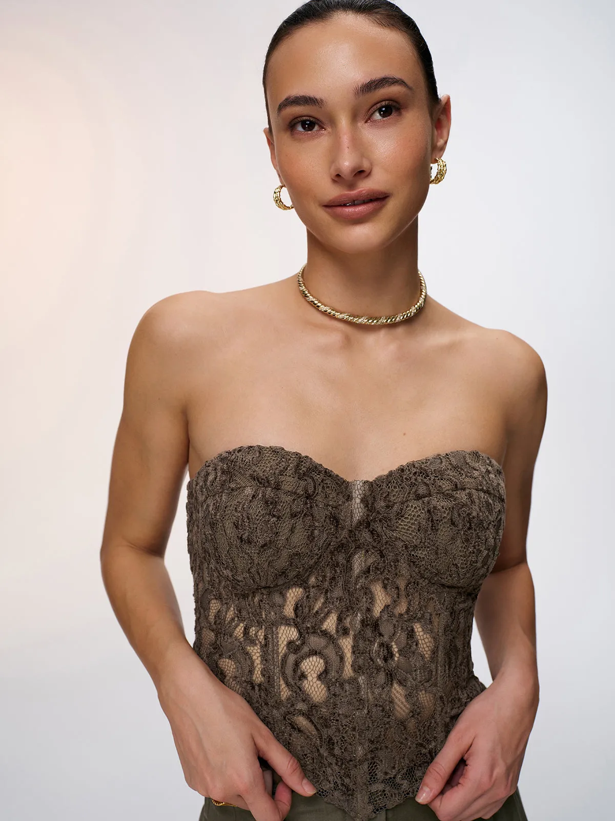 Lace Strapless Corset Top sold by COMMENSE product image thumbnail 3