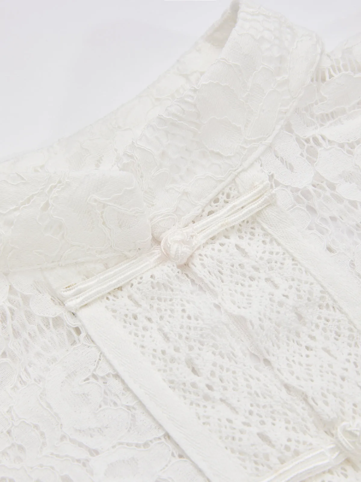 Frog Closure Lace Mandarin Collar Blouse sold by COMMENSE product image thumbnail 5