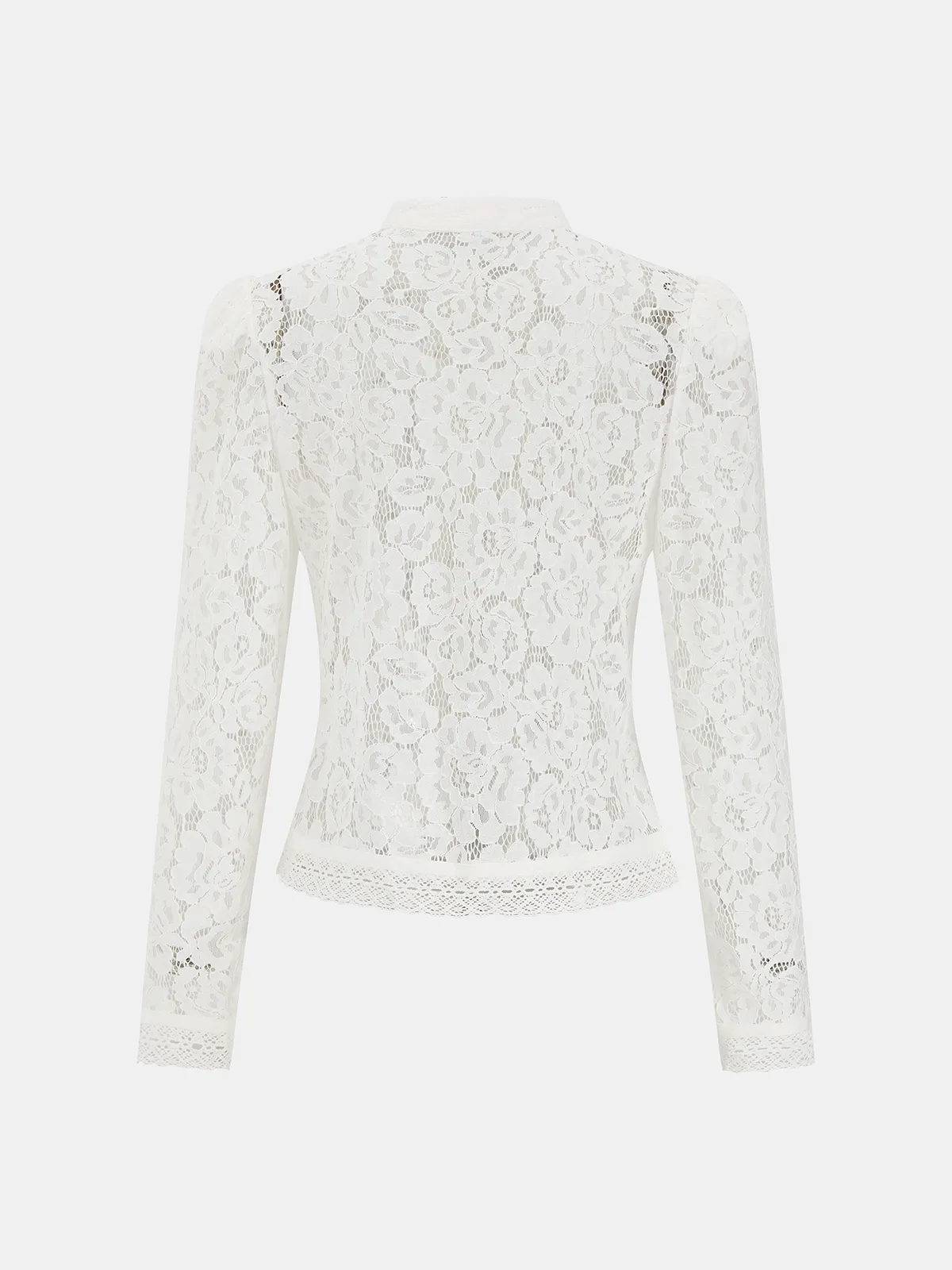 Frog Closure Lace Mandarin Collar Blouse sold by COMMENSE product image thumbnail 3