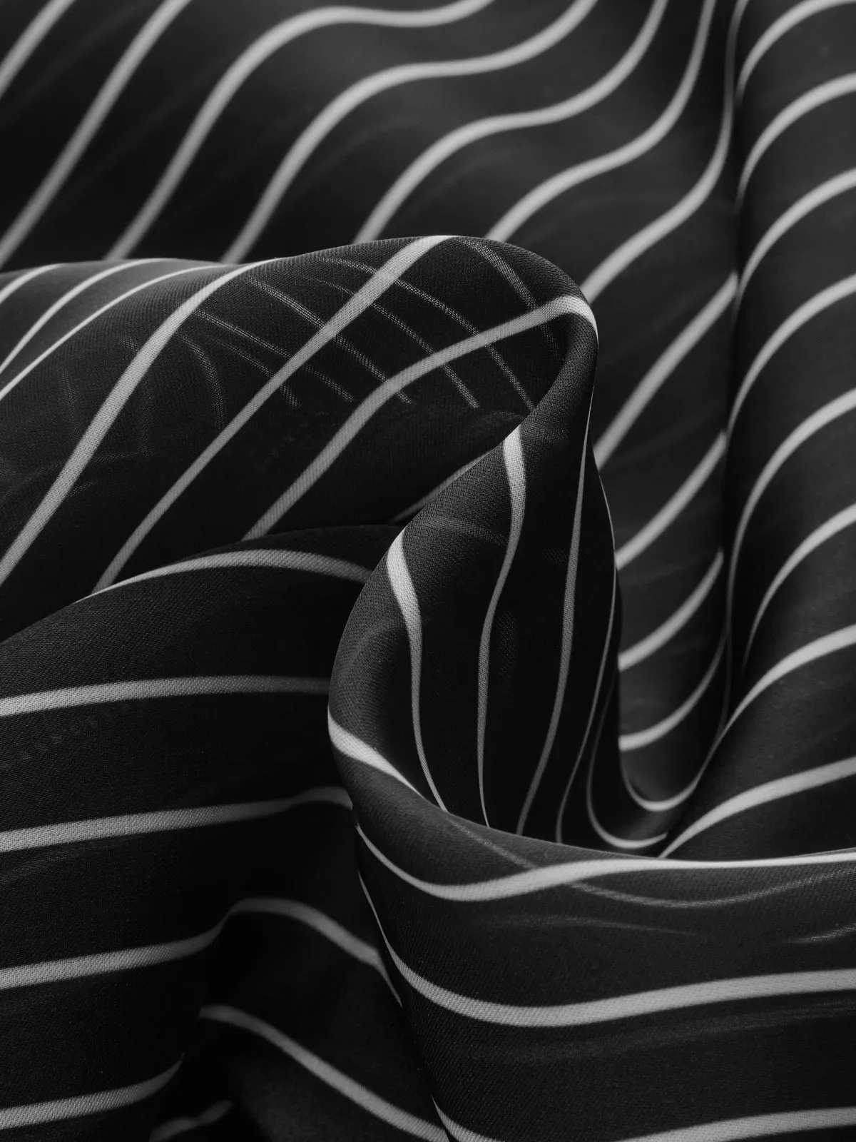 Ruffle Detail Semi-Sheer Striped Blouse sold by COMMENSE product image thumbnail 4