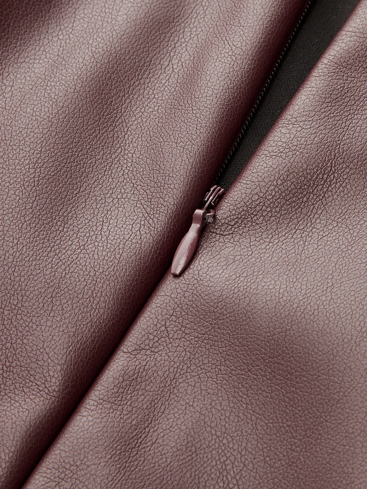 Asymmetric Neckline Ruched Faux Leather Top sold by COMMENSE product image thumbnail 4