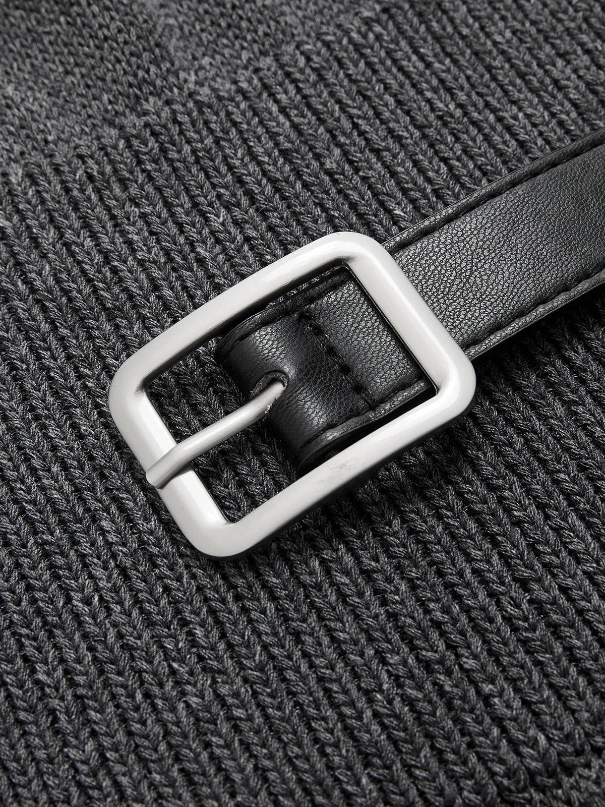 Batwing Sleeve Belted Knit Midi Dress sold by COMMENSE product image thumbnail 4