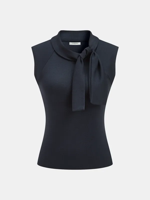 Tie-Neck Sleeveless Top sold by COMMENSE
