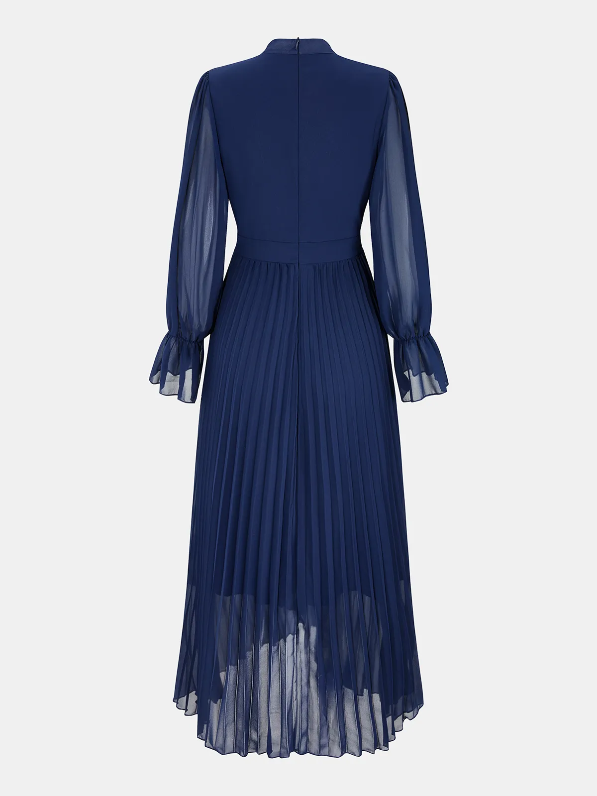 Semi-Sheer Pleated Chiffon Ruffle Maxi Dress sold by COMMENSE product image thumbnail 2