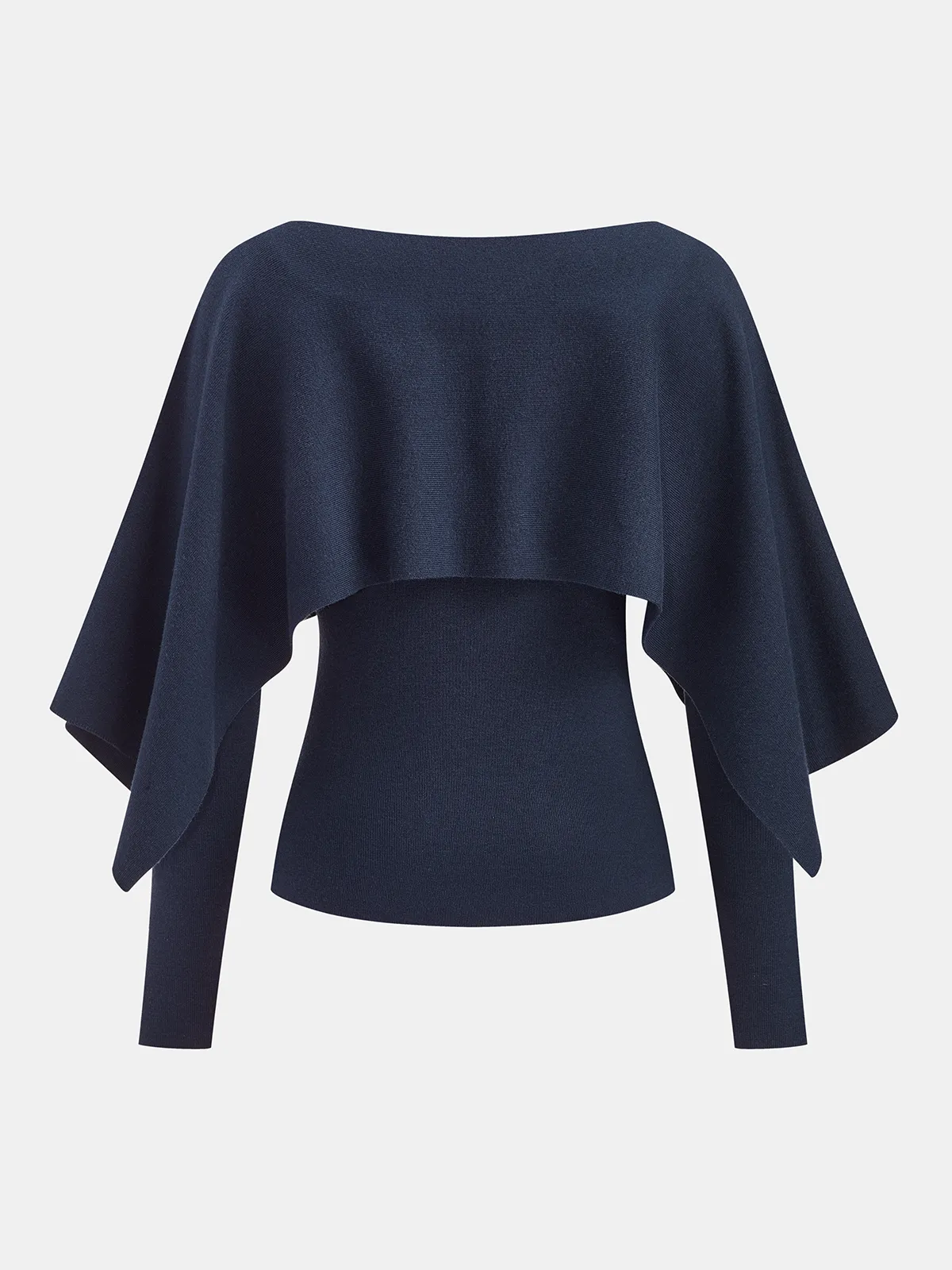 Long Sleeve Top & Capelet Knit Two-Piece Set sold by COMMENSE product image thumbnail 2