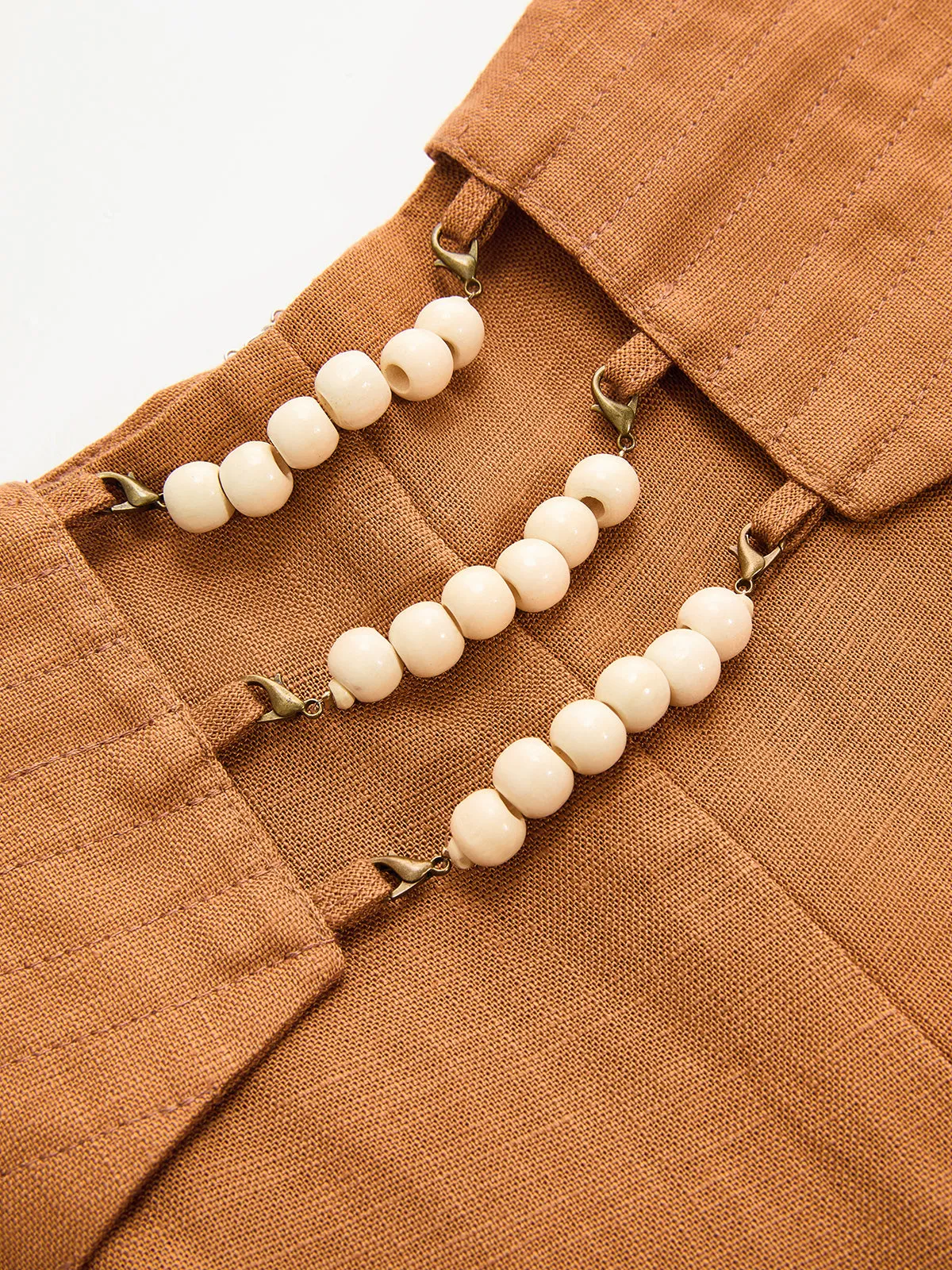 Beaded Detail Tencel Wide-Leg Pants sold by COMMENSE product image thumbnail 4