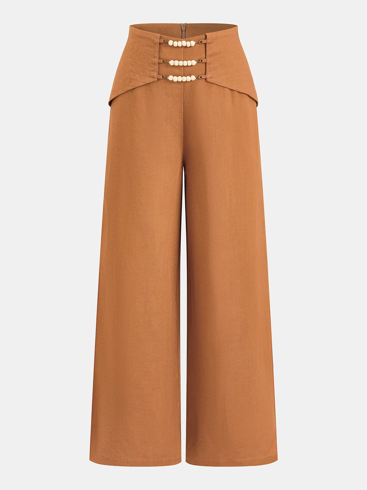 Beaded Detail Tencel Wide-Leg Pants sold by COMMENSE