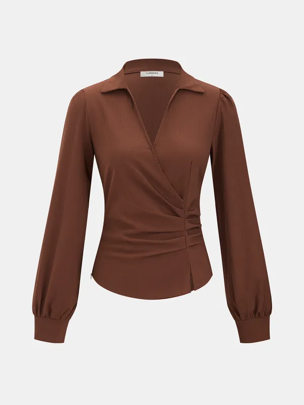 Asymmetric Ruched Blouse made by COMMENSE