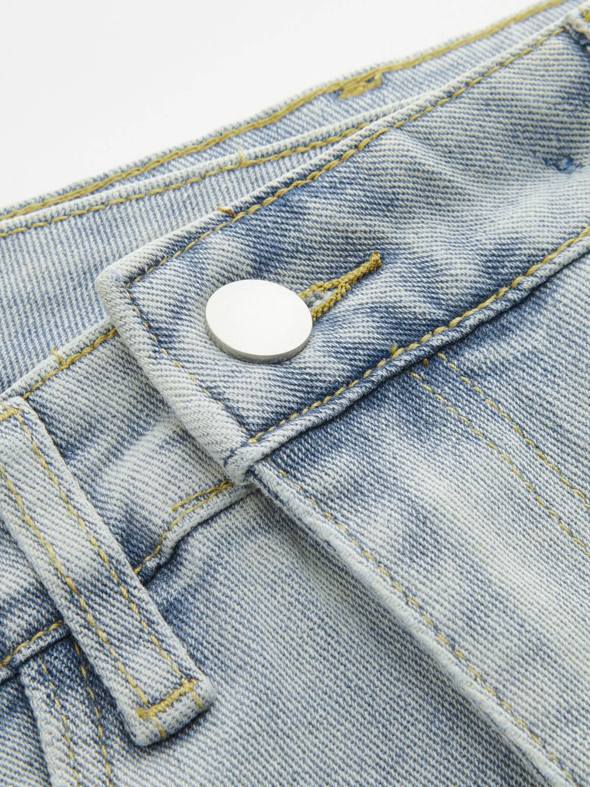 Asymmetric Denim Fringe Midi Skirt sold by COMMENSE product image thumbnail 4