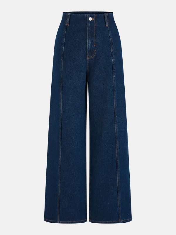 Denim Wide-Leg Jeans sold by COMMENSE
