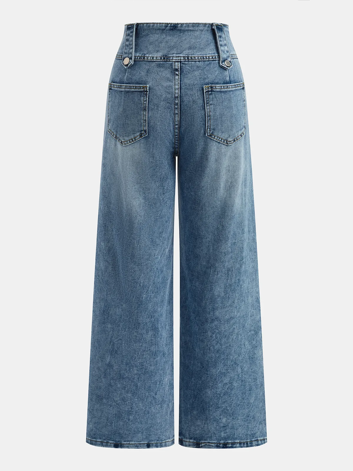 Button Detail High-Waist Wide-Leg Jeans sold by COMMENSE product image thumbnail 2