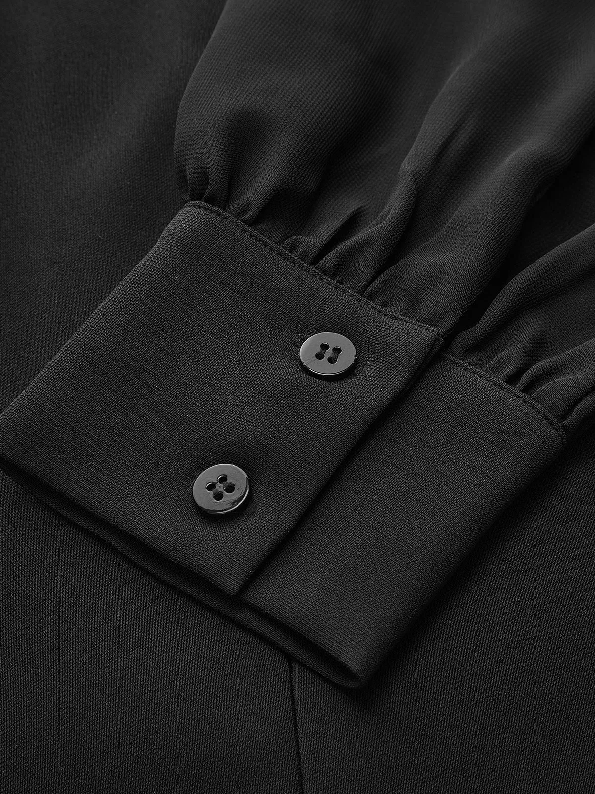 Sheer Sleeve Peplum Zipper Keyhole Neck Blouse sold by COMMENSE product image thumbnail 5