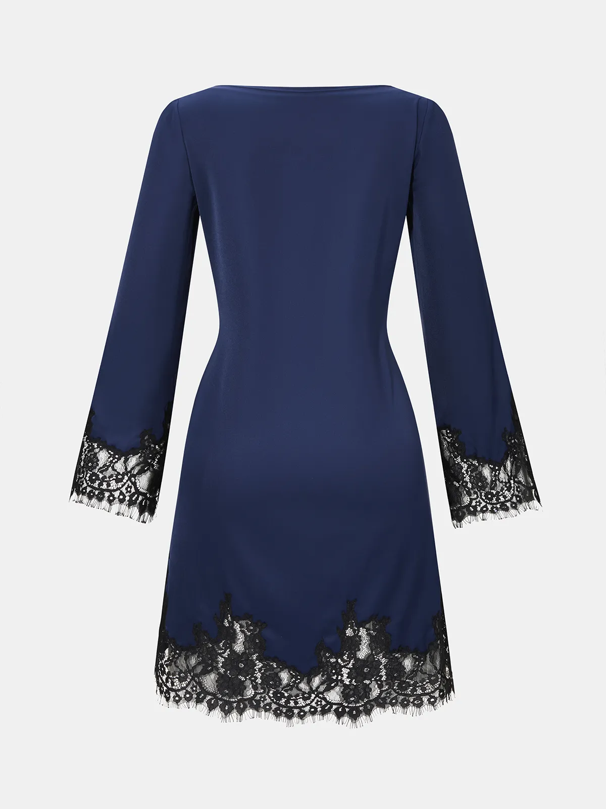 Lace Trim Satin Mini Dress sold by COMMENSE product image thumbnail 3